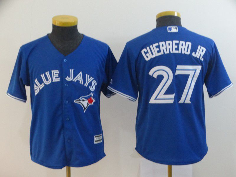 Youth Toronto Blue Jays 27 Guerrero jr Blue MLB Jersey
